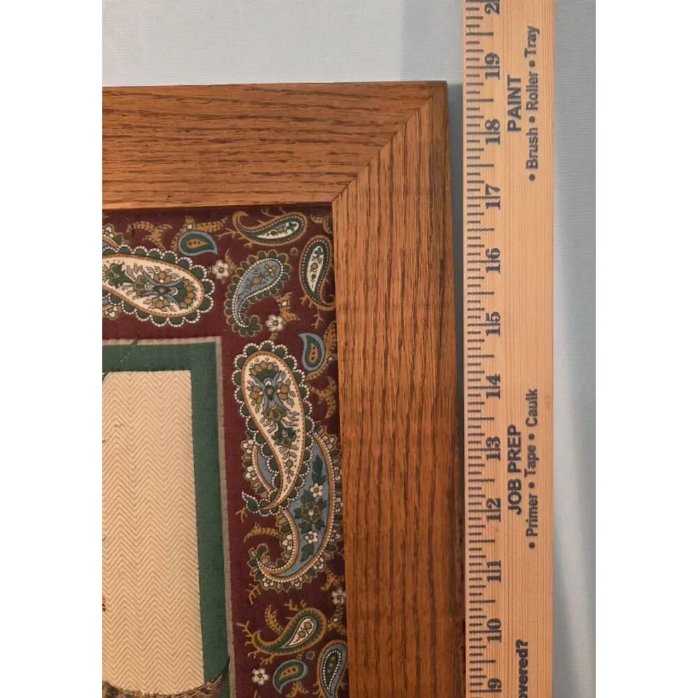 Vintage Framed Pheasant Textile Wall Art Rustic Country Decor
